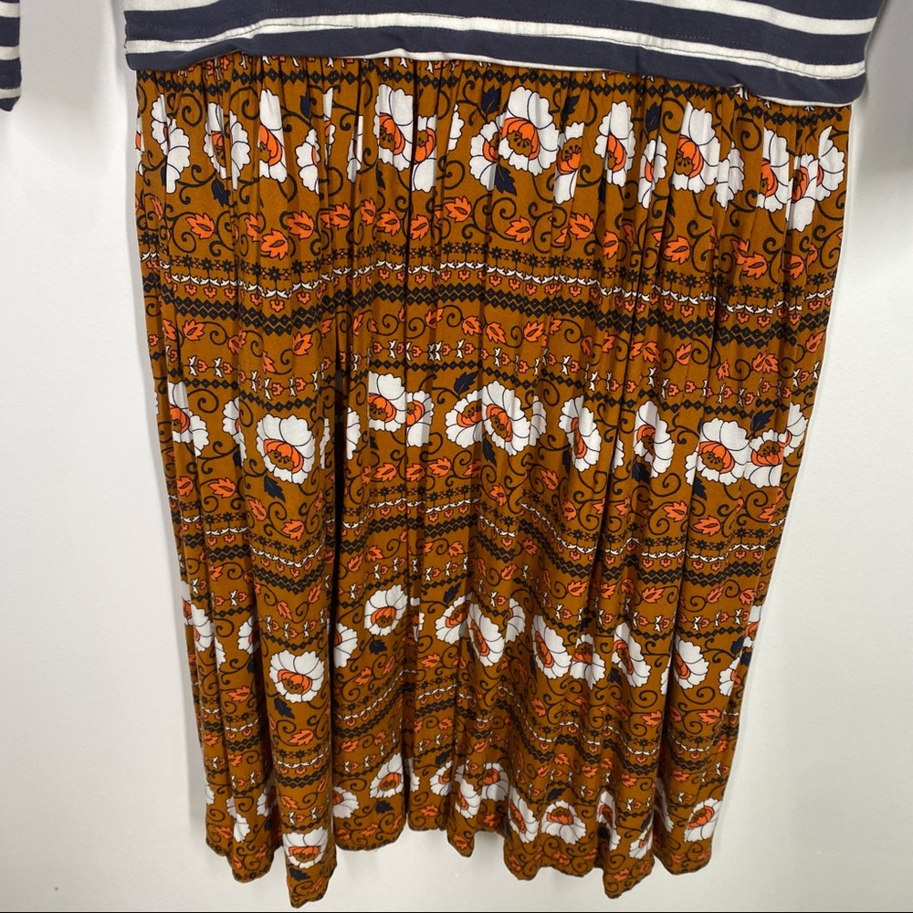 Matilda Jane Winsome Striped and Floral Dress Small Blue Orange - Picture 5 of 8